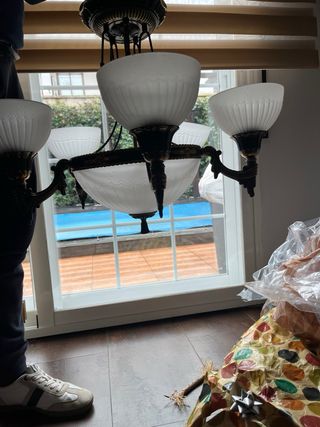 Lámpara de techo metal y cristal