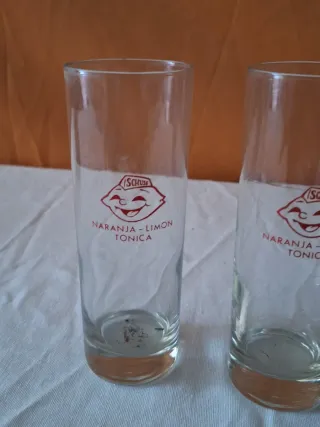 Lote 2 vasos La Pitusa Naranja-Limón Años 70