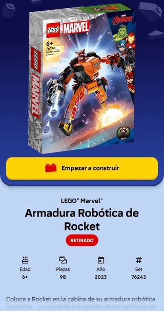 LEGO Marvel 76243 Armadura Robótica de Rocket