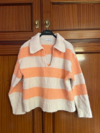 Jersey Sfera Rayas Naranja y Beige Talla S