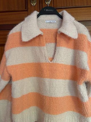 Jersey Sfera Rayas Naranja y Beige Talla S