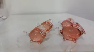 Murano 4 maialini rosa