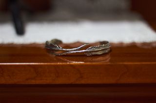 Pulseira Unissexo Duas Penas Prateada