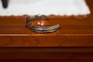 Pulseira Unissexo Duas Penas Prateada