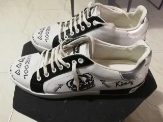 Sneakers Dolce & Gabbana bianche e argento