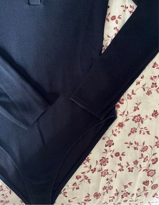 Body manga larga Zara azul marino