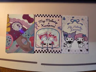 Set 3 Tarjetas Sanrio Hello Kitty My Melody Kuromi