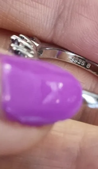 Anillo Plata Ley 925 Circonitas Moradas