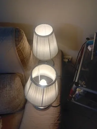 Lampade tessuto metallo beige bianco