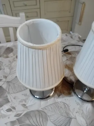 Lampade tessuto metallo beige bianco