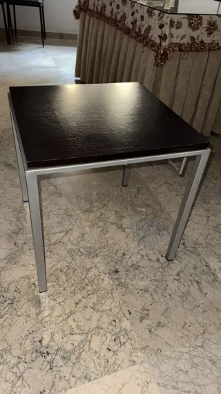 Mesa auxiliar madera y metal