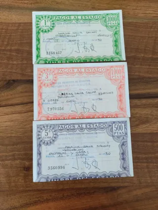 3 Billetes Pagos al Estado