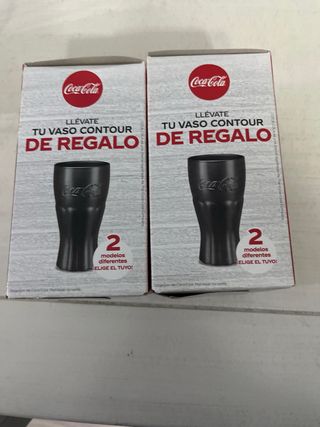2 Vasos Coca-Cola Rojos Metálicos en Caja
