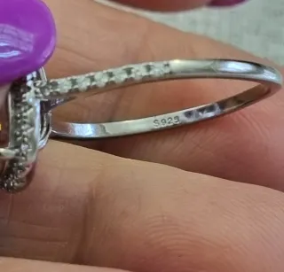 Anillo Plata 925 Circonita Rosa Ovalada