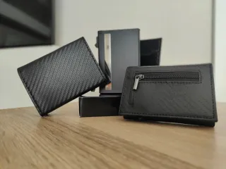 Cartera Tarjetero Automático con Monedero Negro