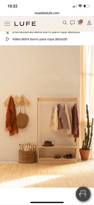 Burro perchero madera pino natural