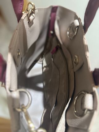 Bolso mochila Carpisa taupe y burdeos