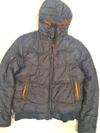 Cazadora Invierno Negra Naranja Talla L