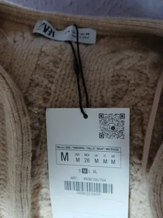 Chaqueta Zara Beige Perlas