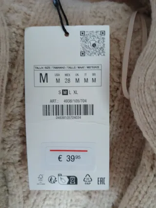 Chaqueta Zara Beige Perlas