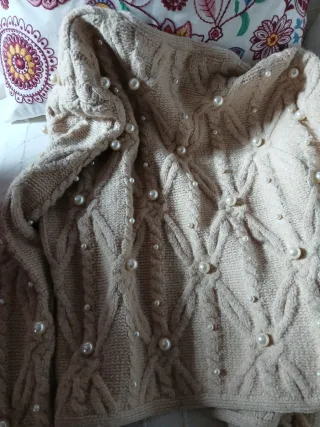 Chaqueta Zara Beige Perlas