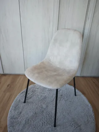 Silla terciopelo beige/ negro NUEVA