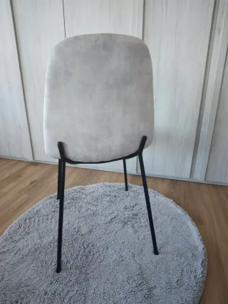 Silla terciopelo beige/ negro NUEVA