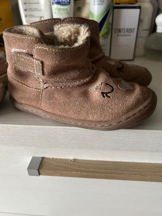 Botas niña rosas y marrones talla 25