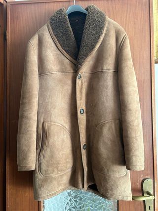 Montone vintage uomo beige/marrone