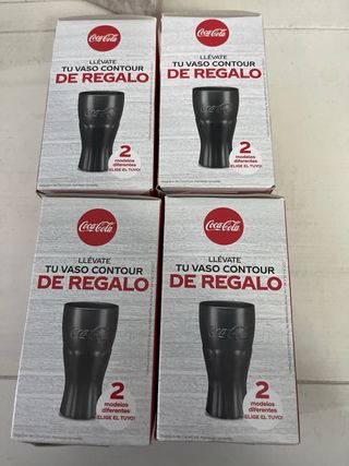 Pack 4 Vasos Coca-Cola Metálicos Negro y Rojo