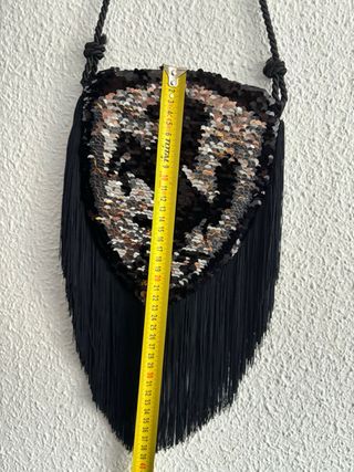 Bolso lentejuelas negro, dorado y plateado