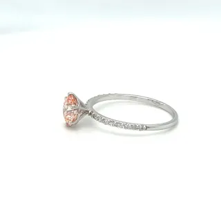 Anillo Compromiso, Diamante Rosa (Lab-Grown) y Oro
