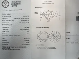 Anillo Compromiso, Diamante Rosa (Lab-Grown) y Oro