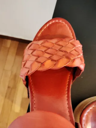 Sandalias de piel Sheep rojo/coral