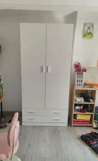 Armario 2 puertas madera blanco