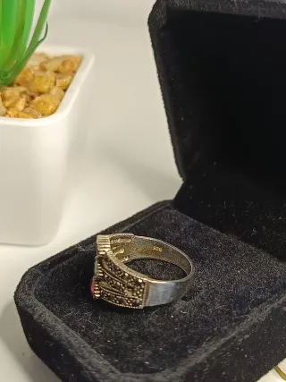 Anillo Plata Ley Con Piedras Semipreciosas