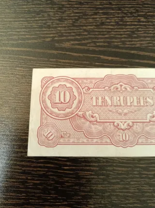 Billete 10 Rupias Birmania Gobierno Japón 1942-44