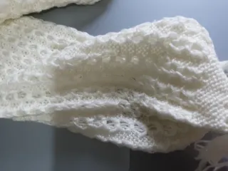 Conjunto gorro bufanda lana beige, nuevos etiqueta