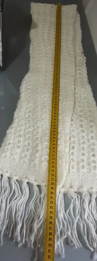 Conjunto gorro bufanda lana beige, nuevos etiqueta