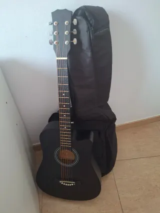 Guitarra Acústica Negra + Funda