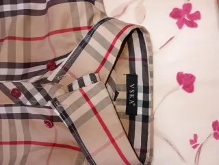 Camisa de cuadros beige talla L