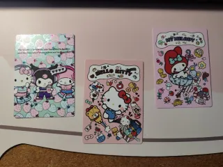 Lote de 3 Tarjetas Hello Kitty y Amigos