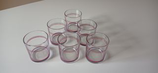 Set 6 bicchieri acqua in vetro decorato