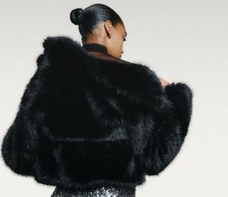 Abrigo Zara Negro Mujer