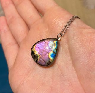 Labradorita Morada multicolor colgante