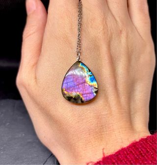 Labradorita Morada multicolor colgante
