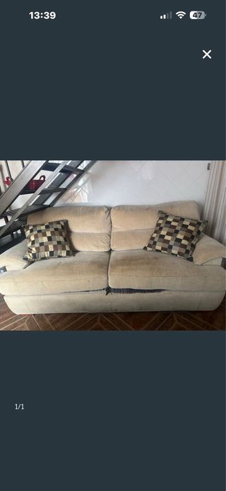Sofá cama beige tela#RECOGER EN DOMICILIO#