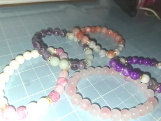 Set 5 bracciali rosa e viola