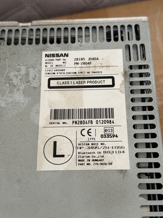 Radio y Marco Nissan Qashqai Bluetooth Original