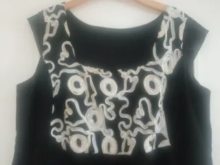 Vestido Paola Talla 50 Negro y Blanco